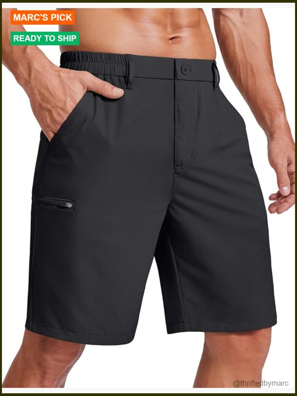 Men's 9" Inseam Quick-Dry Stretch Golf Shorts with 4 Pockets